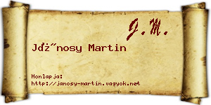 Jánosy Martin névjegykártya