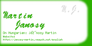 martin janosy business card